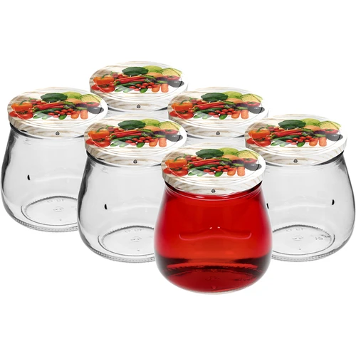 Sklenice twist-off 500ml "Obrácená Amfora" s barevným víčkem fi 82/6, 6 kusů - 3