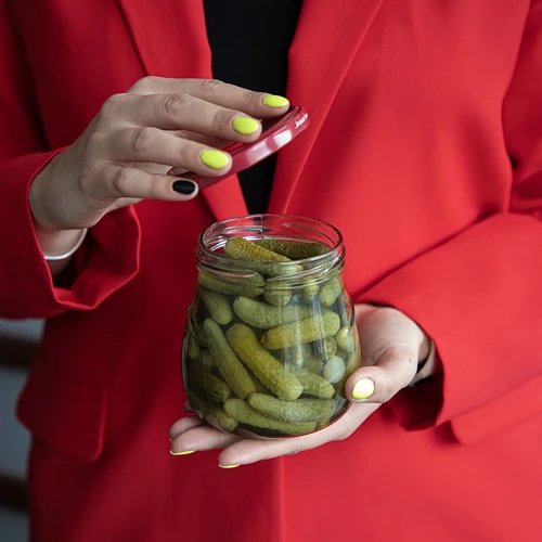 Sklenice twist-off 500ml "Obrácená Amfora" s bordovým víčkem fi 82/6, 6 kusů - 10