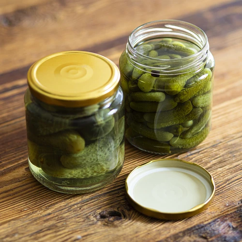 Sklenice twist-off, tlouštík 580ml se zlatým víčkem fi82/6, 6 ks. - 6