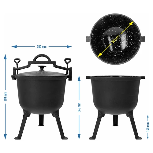 Smaltovaný kotlík, 10l, litinový - 5