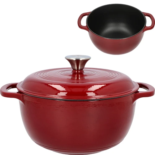 Smaltovaný litinový hrnec - bordový, 4 L