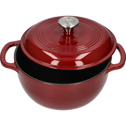 Smaltovaný litinový hrnec - bordový, 4 L - 2