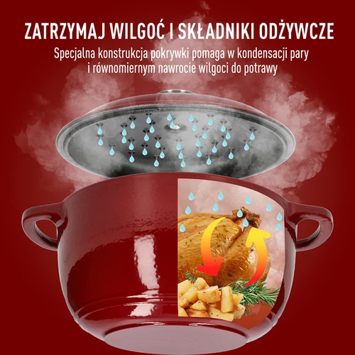 Smaltovaný litinový hrnec - bordový, 4 L - 6