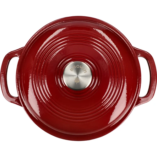 Smaltovaný litinový hrnec - bordový, 4 L - 3