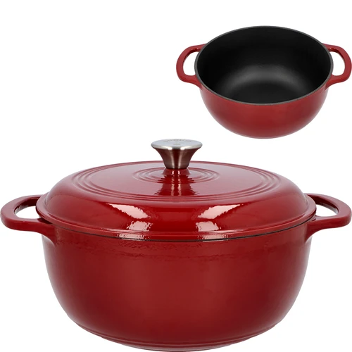 Smaltovaný litinový hrnec - bordový, 5,8L