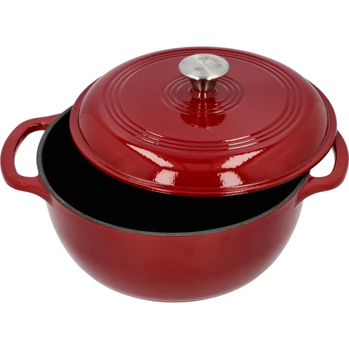 Smaltovaný litinový hrnec - bordový, 5,8L - 2