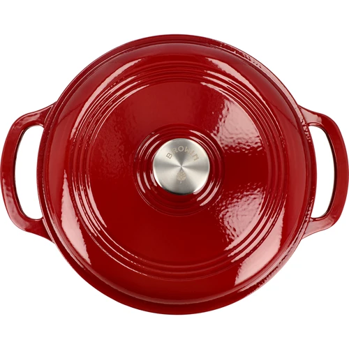 Smaltovaný litinový hrnec - bordový, 5,8L - 3