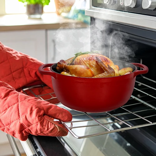 Smaltovaný litinový hrnec - bordový, 5,8L - 8