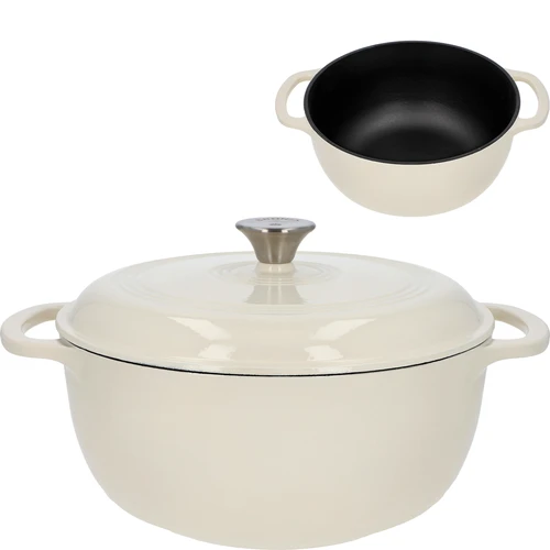 Smaltovaný litinový hrnec – ecru, 5,8 l  - 1 
