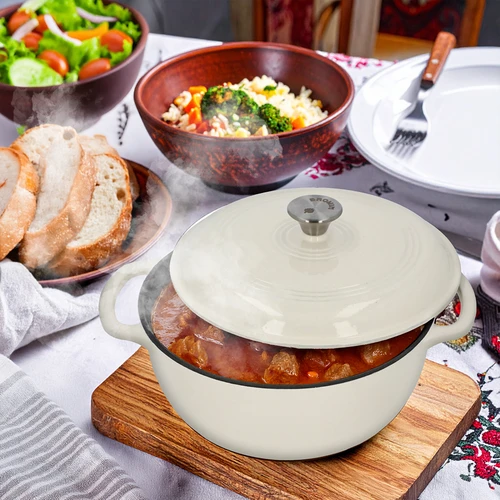 Smaltovaný litinový hrnec - ecru, 5,8L - 7