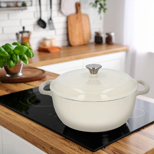 Smaltovaný litinový hrnec - ecru, 5,8L - 9