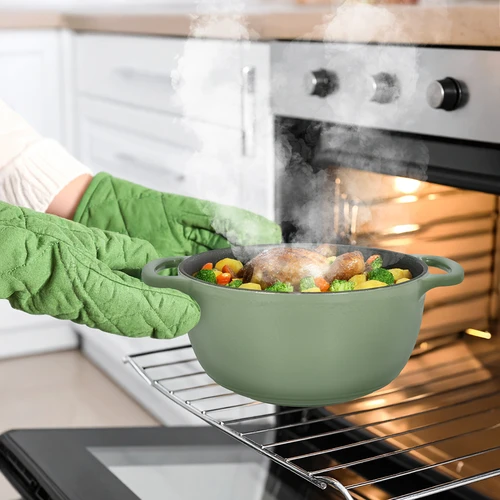 Smaltovaný litinový hrnec - šalvějový, 4L - 8