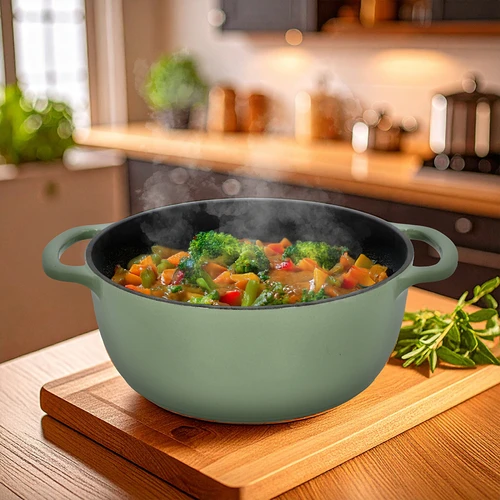 Smaltovaný litinový hrnec - šalvějový, 5,8L - 7