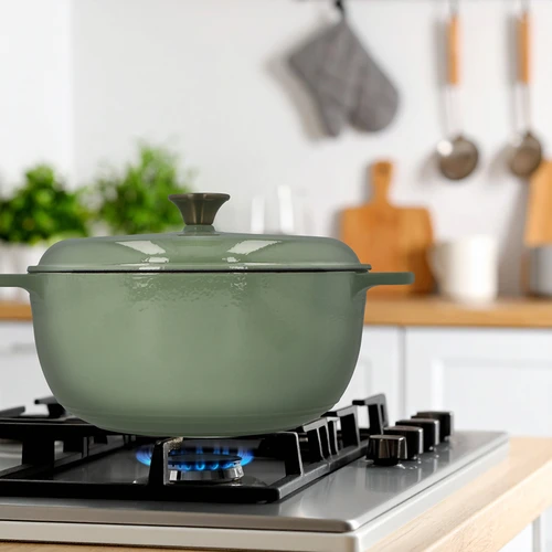 Smaltovaný litinový hrnec - šalvějový, 5,8L - 9