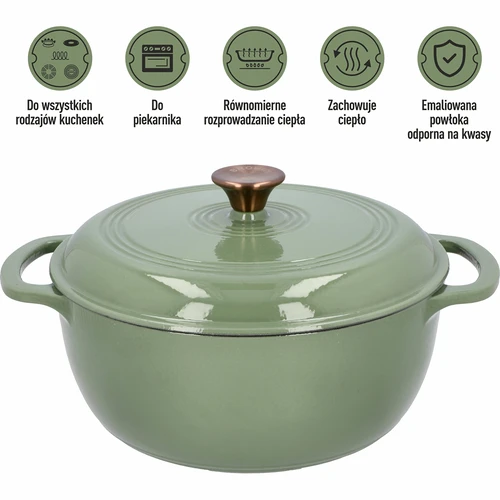 Smaltovaný litinový hrnec - šalvějový, 5,8L - 5