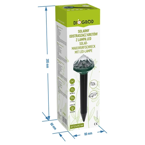 Solární odpuzovač krtků s LED lampou - 9
