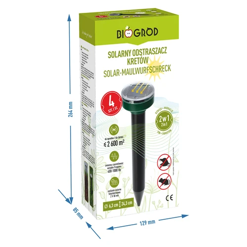 Solární odpuzovač krtků – účinná, bezpečná a humánní ochrana zahrady, sada 4 ks. - 10
