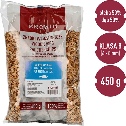 Štěpky na uzení/grilování, 50 % dub + 50 % olše, 450 g, tř. 8 - 3