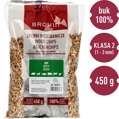 Štěpky na uzení/grilování, buk, 450 g, kl. 2 - 3