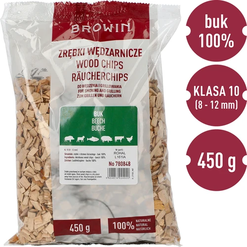 Štěpky na uzení/grilování, buk, 450 g, tř. 10 - 3