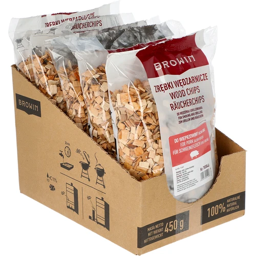 Štěpky na uzení/grilování vepřového – mix (70 % olše, 30 % buk), 450 g, třída 10 - 2