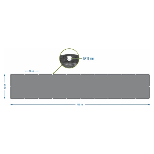 Stínící síť (80%, 140 g/m2) 0,9x5 m, grafitová - 7