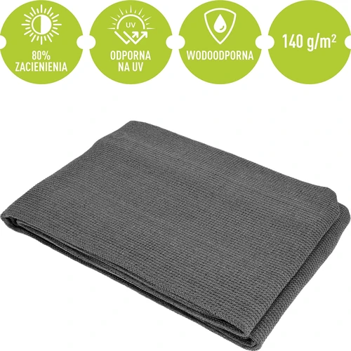Stínící síť (80%, 140 g/m2) 0,9x5 m, grafitová - 5