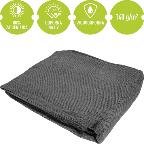 Stínící síť (80%, 140 g/m2) 1,5 x 5 m, grafitová - 5