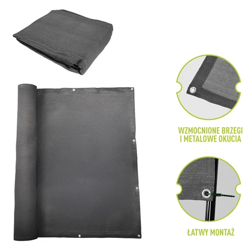 Stínící síť (80%, 140 g/m2) 1,5 x 5 m, grafitová - 6