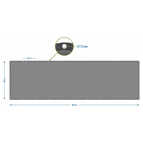 Stínící síť (80%, 140 g/m2) 1,5 x 5 m, grafitová - 7