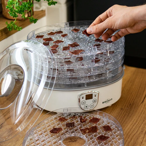 Sušička na houby, ovoce, zeleninu a bylinky s regulací teploty, 240W, průhledná - 17