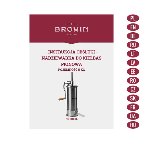 Svislá plnička na klobásy 5 kg - 9