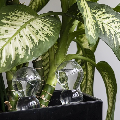 Trojitá zavlažovací koule (tříkomorová), průhledná bezbarvá, s keramickou nožkou, 600 ml - 8
