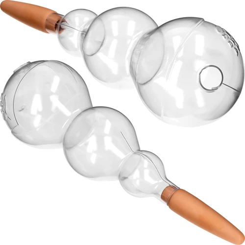 Trojitá zavlažovací koule (tříkomorová), průhledná bezbarvá, s keramickou nožkou, 600 ml - 2