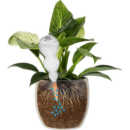 Trojitá zavlažovací koule (tříkomorová), průhledná bezbarvá, s keramickou nožkou, 600 ml - 3