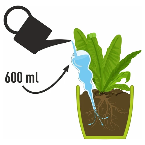 Trojitá zavlažovací koule (tříkomorová), průhledná růžová, 600 ml - 4