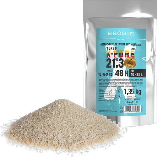 Turbo kvasnice X-Pure 21,3 %, 10x25L - 1,35kg - 2