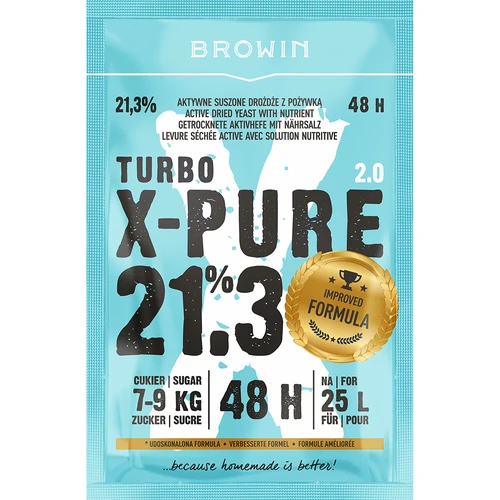 Turbo kvasnice X-Pure 21,3 % 48 h, 25 l