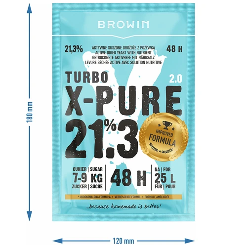 Turbo kvasnice X-Pure 21,3 % 48 h, 25 l - 5