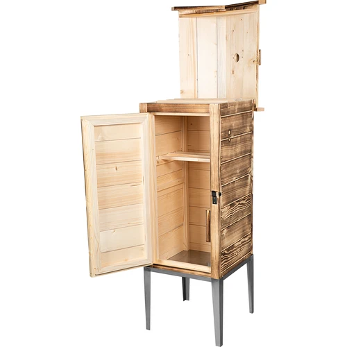 Udicí komora na dřevo – ze smrkového dřeva, 200 l, s nerezovým podstavcem - 3