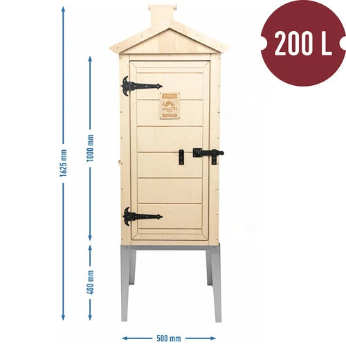 Udicí komora z atestované překližky, 200 l, s nerezovým podstavcem - 3