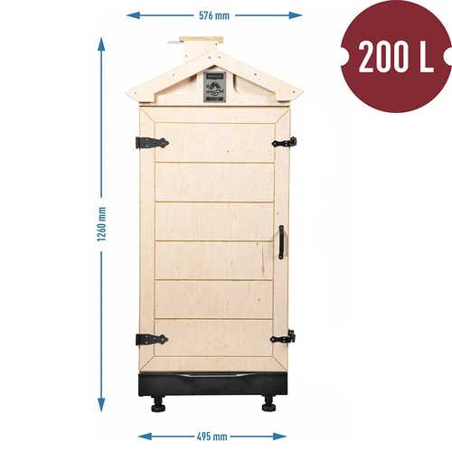 Udicí komora z certifikované překližky, bezrámová, 200 l, s kolečky - 4