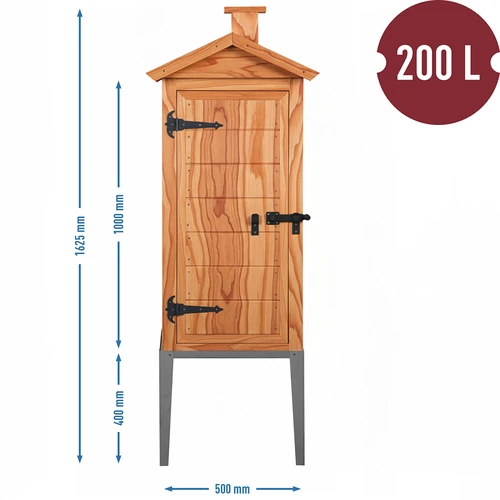 Udicí komora z modřínu, 200 l, s nerezovou základnou - 3