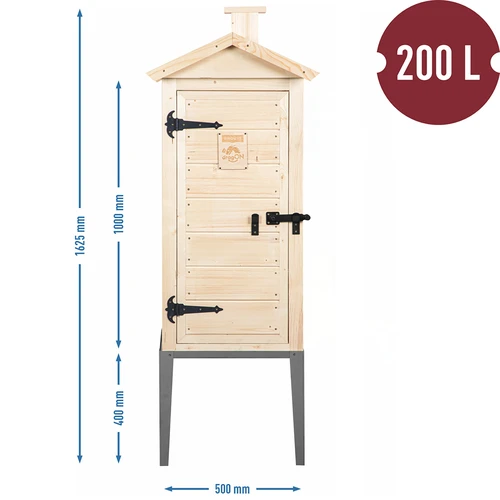 Udicí komora ze smrkového dřeva, 200L, s nerezovým podstavcem - 3