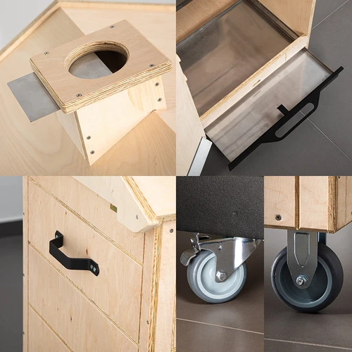 Udírenská komora z certifikované překližky, bezrámová, 320L, s kolečky - 3