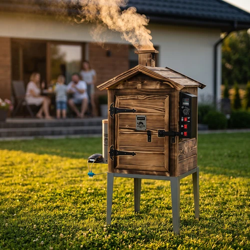 Udírna 115 l dragON Wood 60E – dřevěná z opalovaného dřeva, s elektrickým topným modulem a řídicí jednotkou - 12