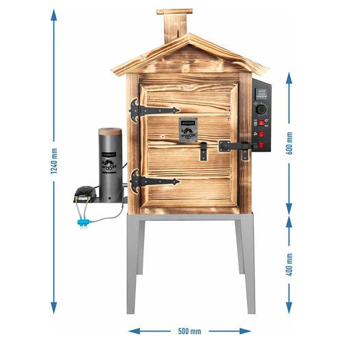 Udírna 115 l dragON Wood 60E – dřevěná z opalovaného dřeva, s elektrickým topným modulem a řídicí jednotkou - 8