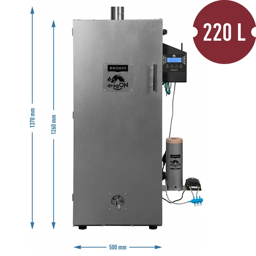 Udírna dragON ocelová 220 l, IQ – s Wi‑Fi ovládáním - 9