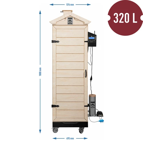 Udírna dragON PLYWOOD NATURE – bezrámová, modulární, s Wi‑Fi řídicí jednotkou, 320 l - 8
