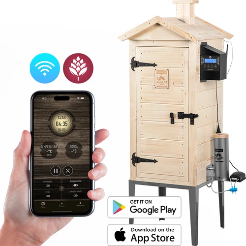 Udírna s Wi-Fi, 200 l – dragON WOOD 100IQ s elektrickým topným modulem a řídicí jednotkou